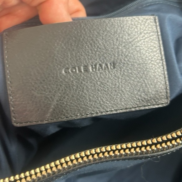 Cole Haan Pebbled Leather Color Block Braided Straps Tote  Shoulder Bag Purse - Picture 5 of 16